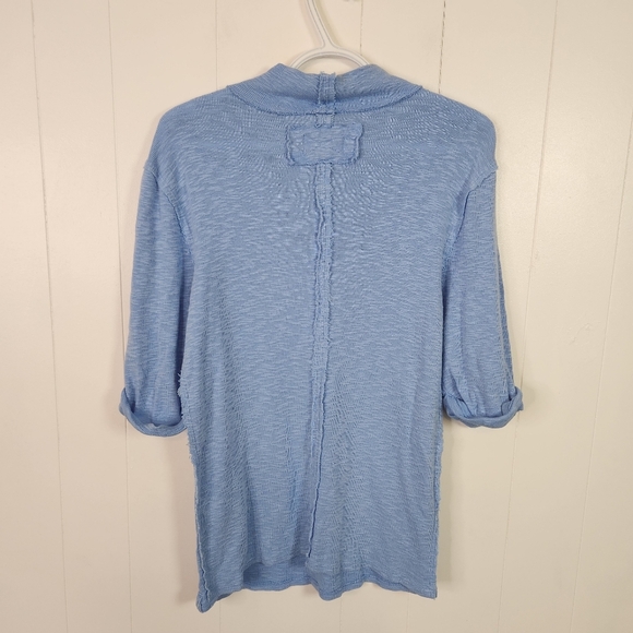 We The Free People For The Boys Turtleneck Ribbed Top Stretch Blue Size XL Boho - Picture 6 of 11